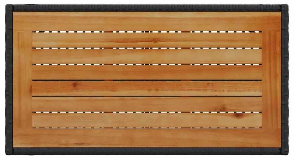4 pcs conjunto de sofás para jardim c/ almofadões vime PE preto