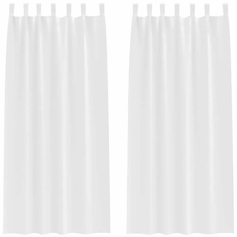 Cortinas com cortinas 2 pcs Branco Puro 260 x 140 cm Poliéster