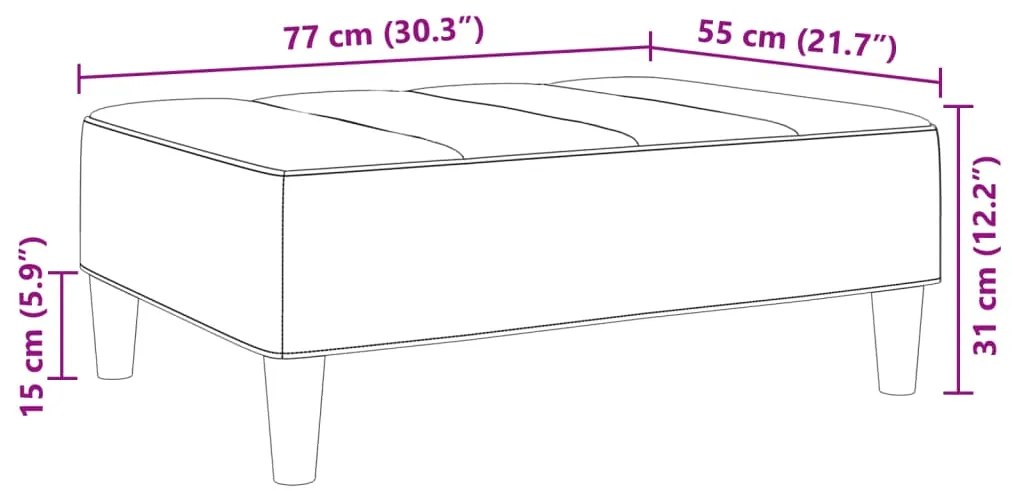 Apoio de pés 77x55x31 cm tecido cinzento-claro