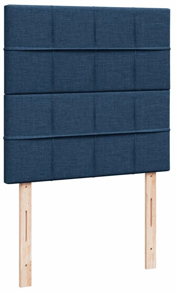 Cama com molas/colchão 90x200 cm tecido azul