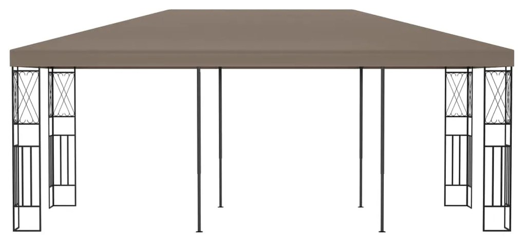 Gazebo 6x3 m tecido cinzento-acastanhado