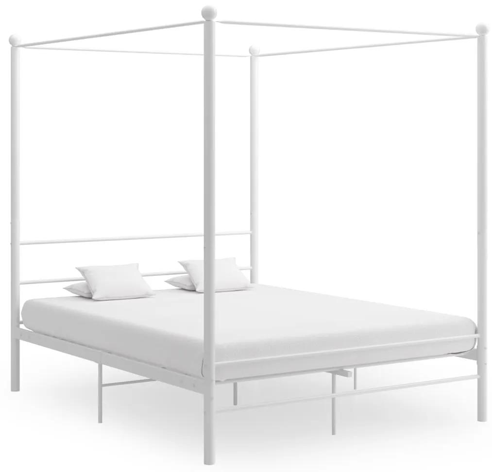 325064 vidaXL Estrutura de cama dossel 160x200 cm metal branco