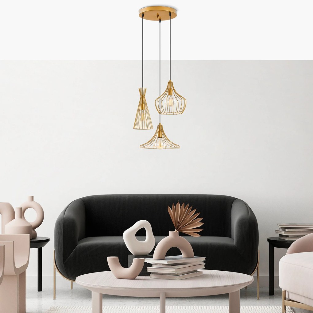 Candeeiro Chandelier Mezopotamya – Dourado – 55 cm