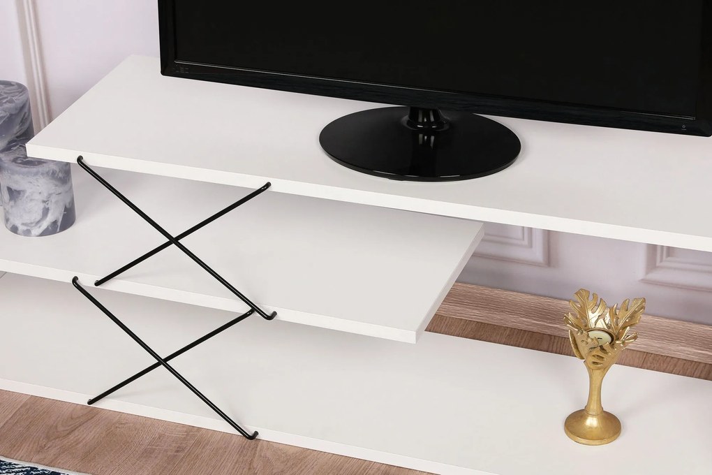 Móvel de TV Zigzag – Branco – 120 cm x 40 cm x 30 cm