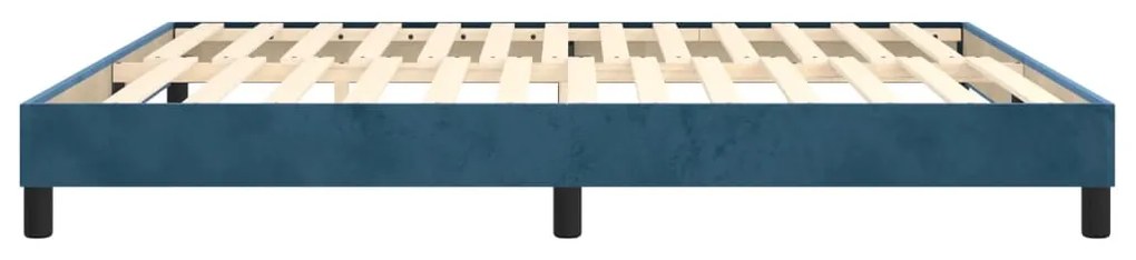 Estrutura de cama 180x200 cm veludo azul-escuro