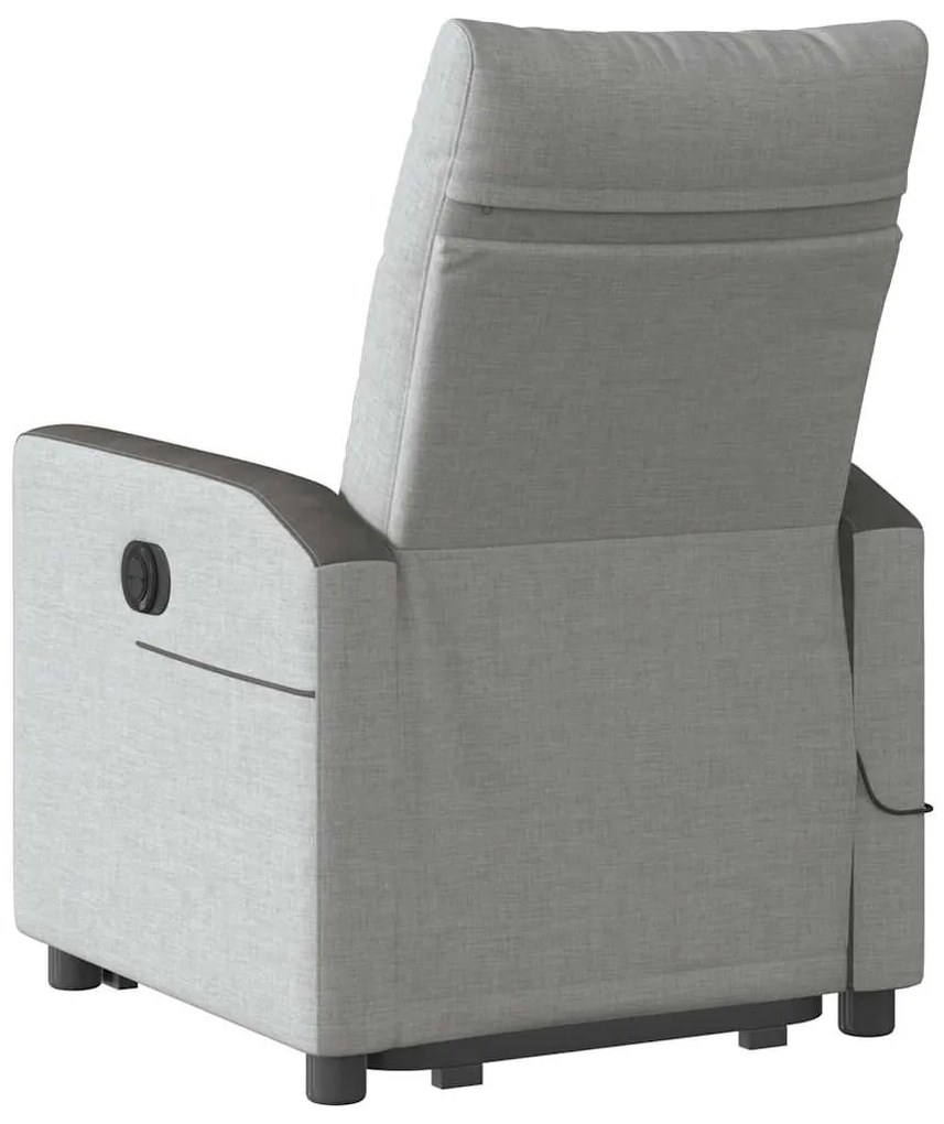 Poltrona elétrica elevatória massagens tecido cinzento-nublado