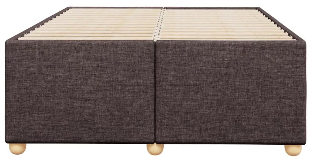 Estrutura de cama sem colchão 120x200 cm tecido castanho-escuro
