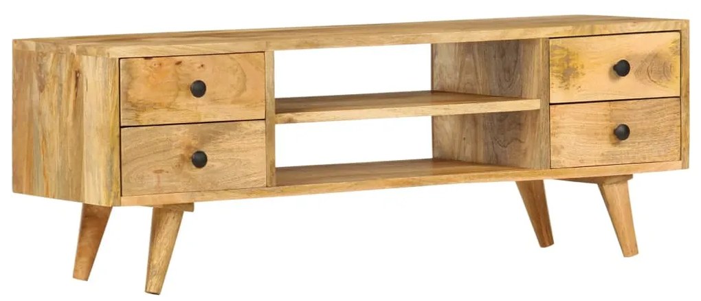 Móvel de TV 110x35x40 cm madeira de mangueira maciça
