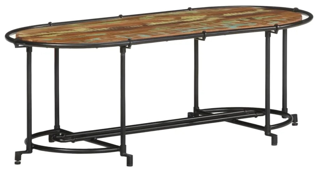Mesa de centro 110x55x40 cm madeira recuperada maciça