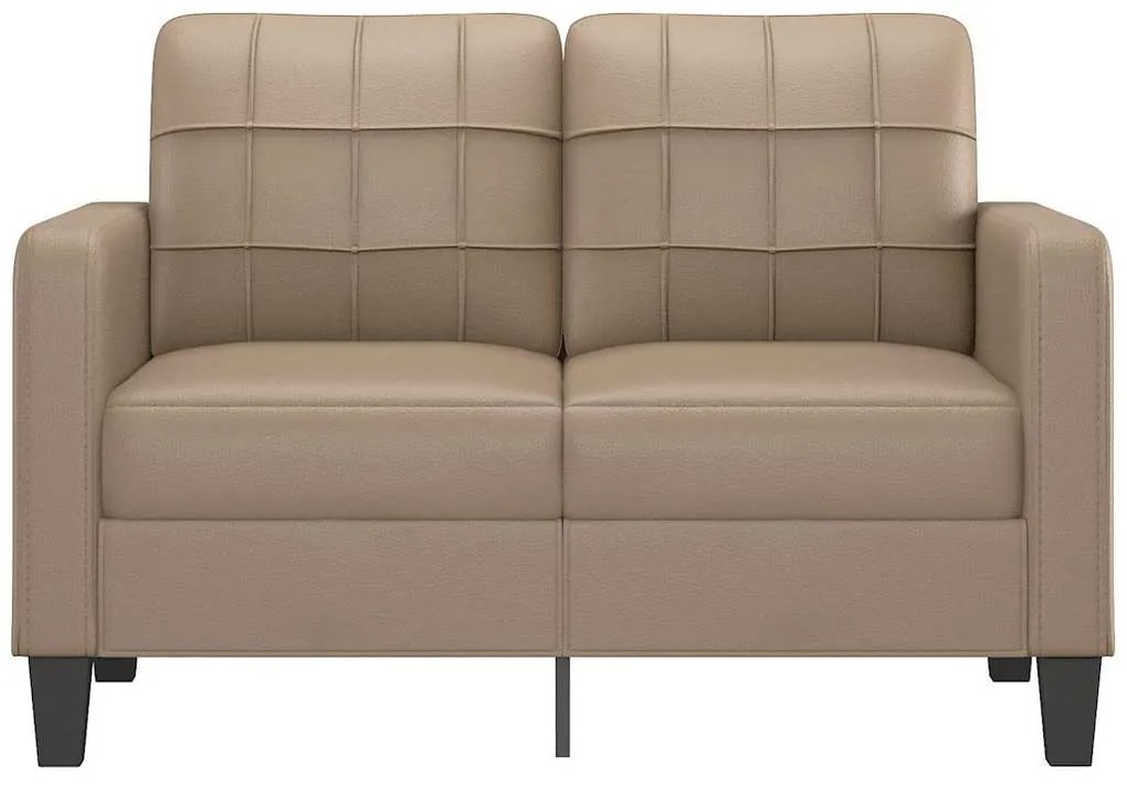 Sofá de 2 lugares 120 cm couro artificial cor cappuccino