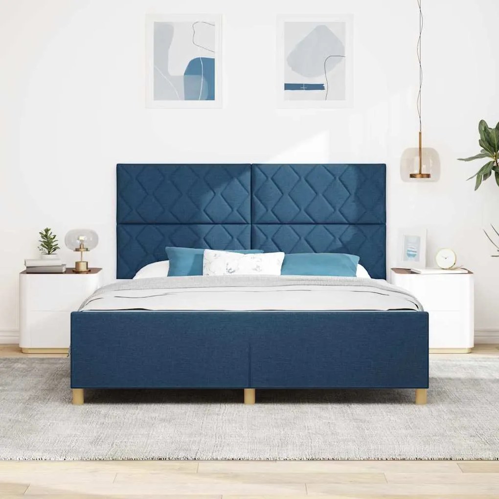 Cama vidaXL Azul 180x200 cm em Tecido