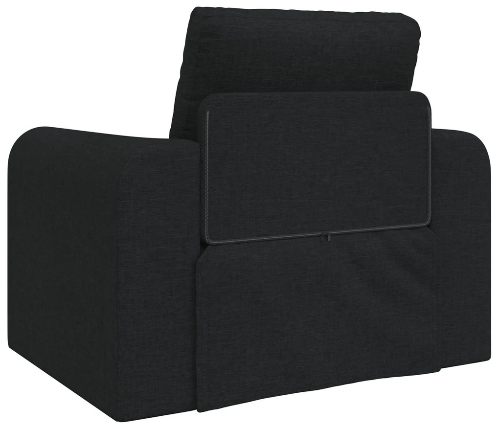 Sofá Cama 2-em-1 Preto 98x71x83 cm Tecido
