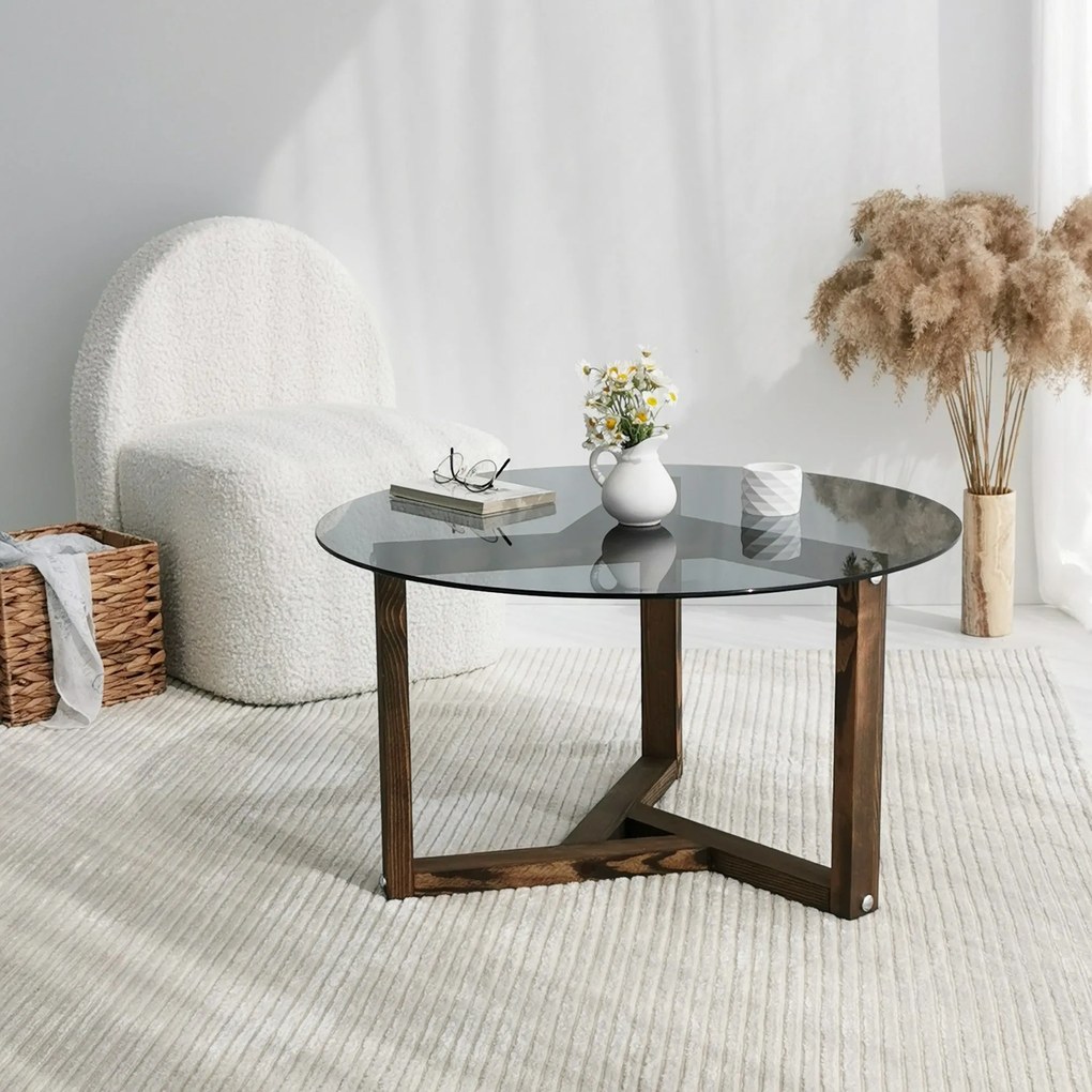 Mesa de Café Miro – Fumê – 75x40x75cm