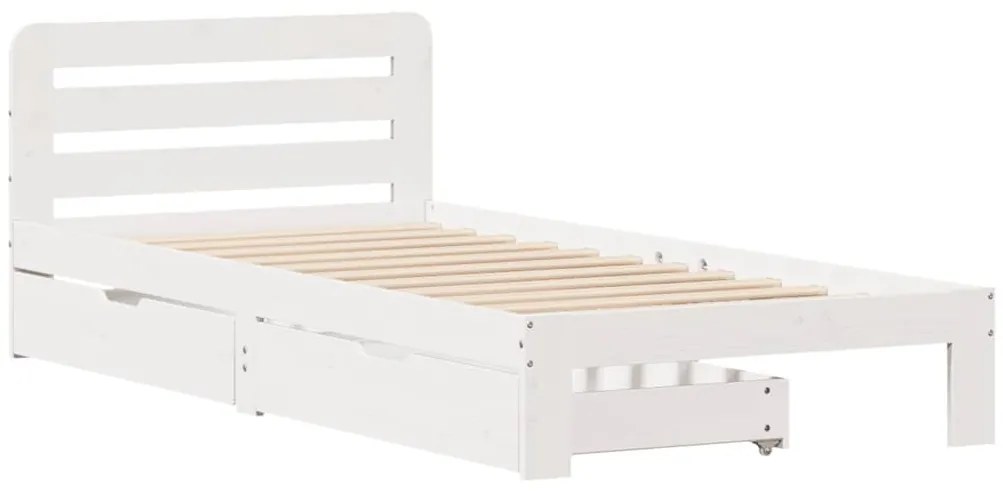 Cama sem colchão 90x190 cm madeira de pinho maciça branco