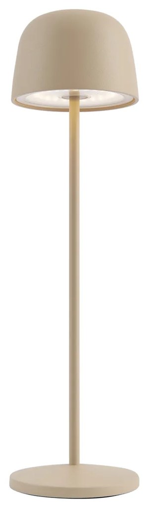 Candeeiro de mesa bege com LED recarregável com estação de carregamento IP65 - Raika