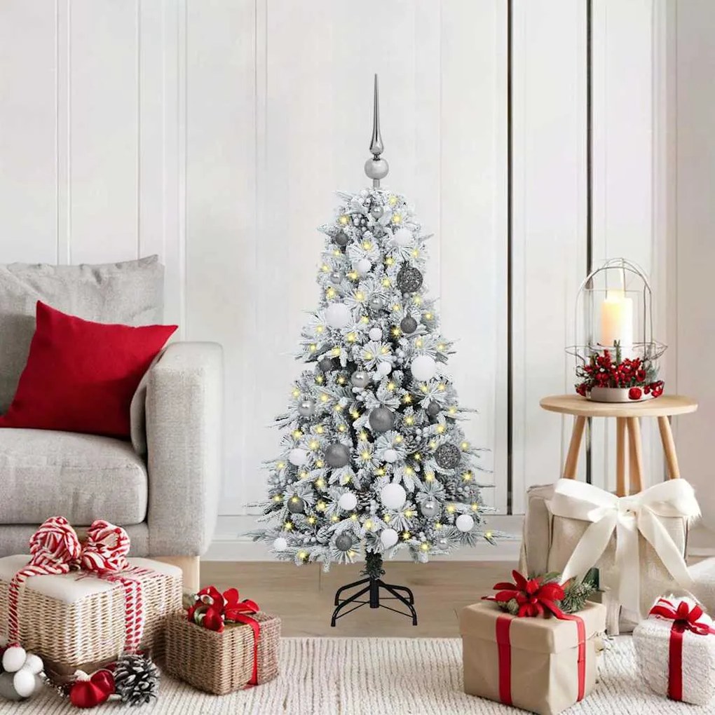 vidaXL Árvore de Natal Articulada Artificial Branco 120 cm PE e PVC