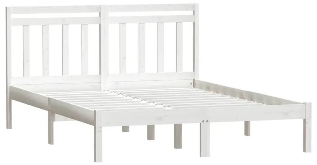 Estrutura cama pequena casal 120x190 cm pinho maciço branco