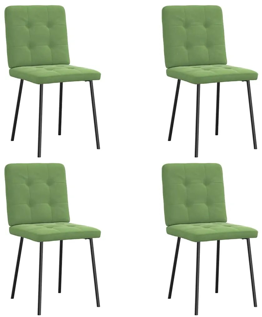 Cadeiras de jantar 4 pcs veludo verde-claro