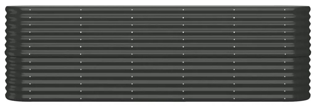 Canteiro elevado jardim 224x40x68 aço revestido a pó antracite