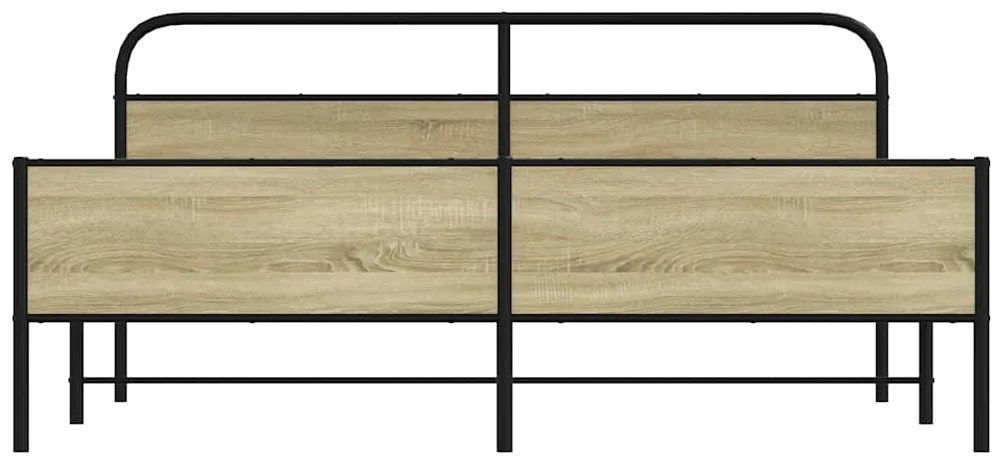Estrutura de cama sem colchão 183x213cm metal carvalho sonoma