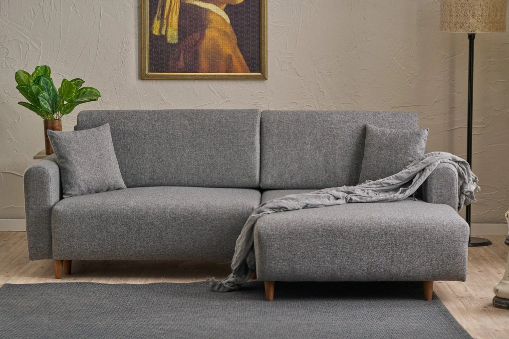 Sofá-Cama de Canto Mane – Cinzento – 246 x 85 x 160 cm