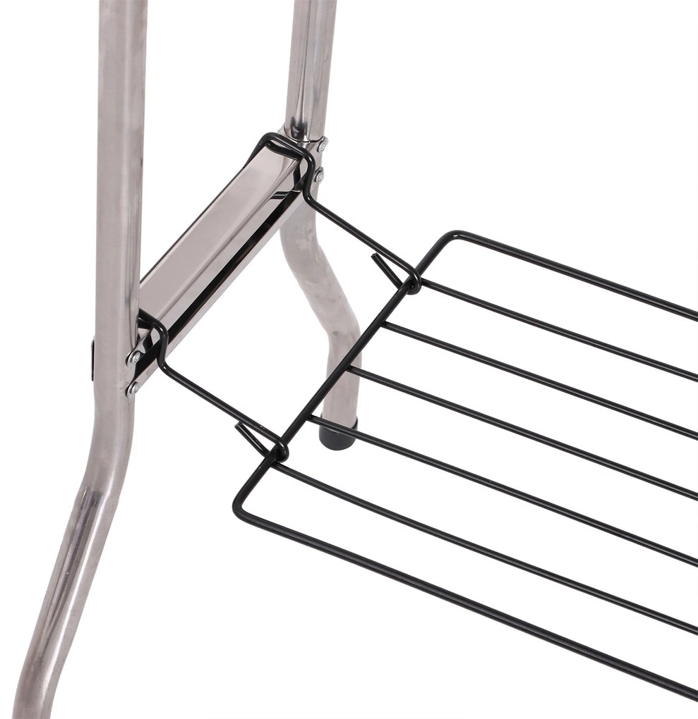 Outsunny Barbecue a Carvão Portátil Barbecue a Carvão Dobrável com Prateleiras de Armazenamento para Jardim Exterior Campismo 104x33x70 cm Prata