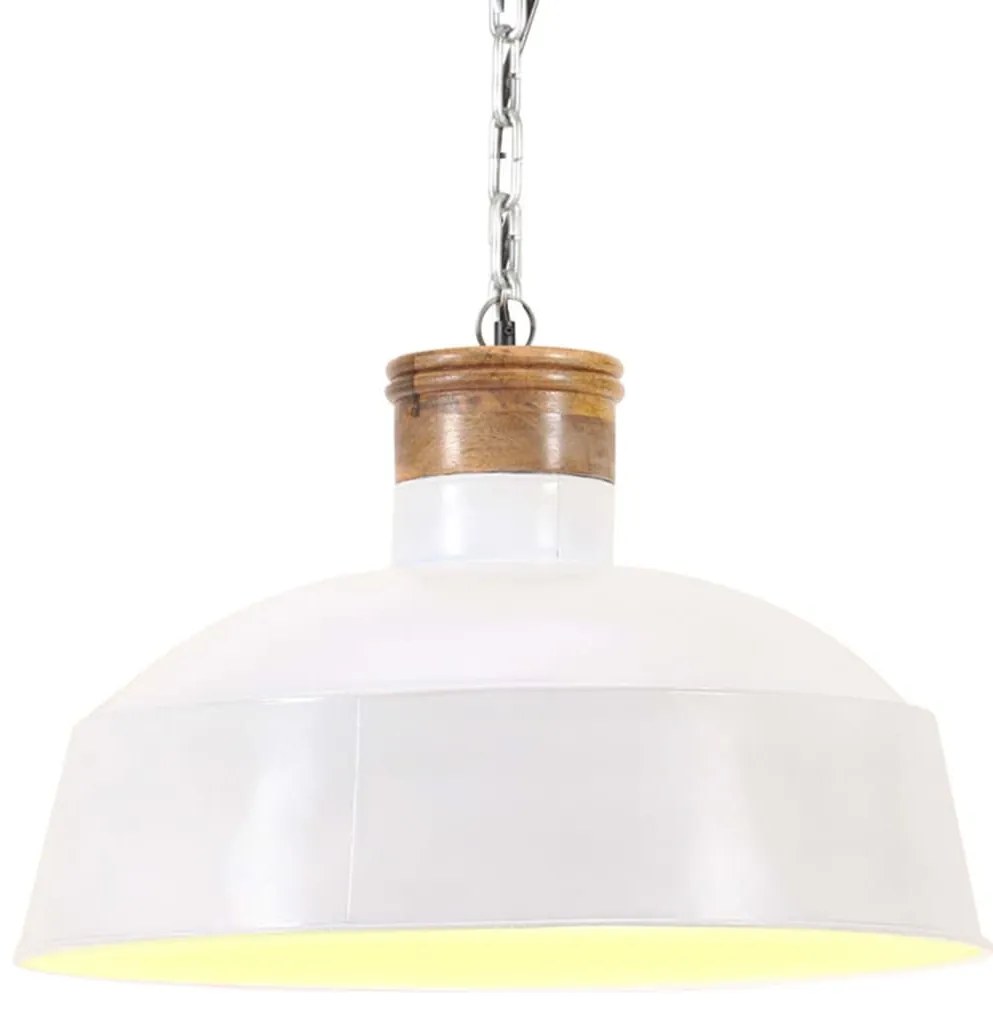 Candeeiro suspenso industrial 58 cm E27 branco