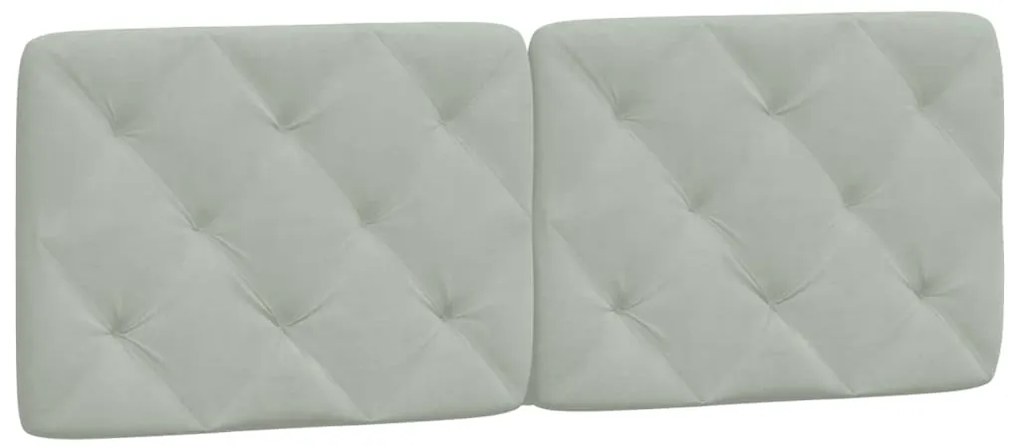 Cama com colchão 140x190 cm veludo cinzento-claro