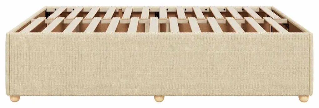 Estrutura de cama sem colchão 140x190 cm tecido cor creme
