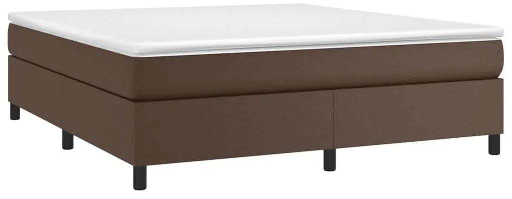 Estrutura de cama 180x200cm couro artificial castanho