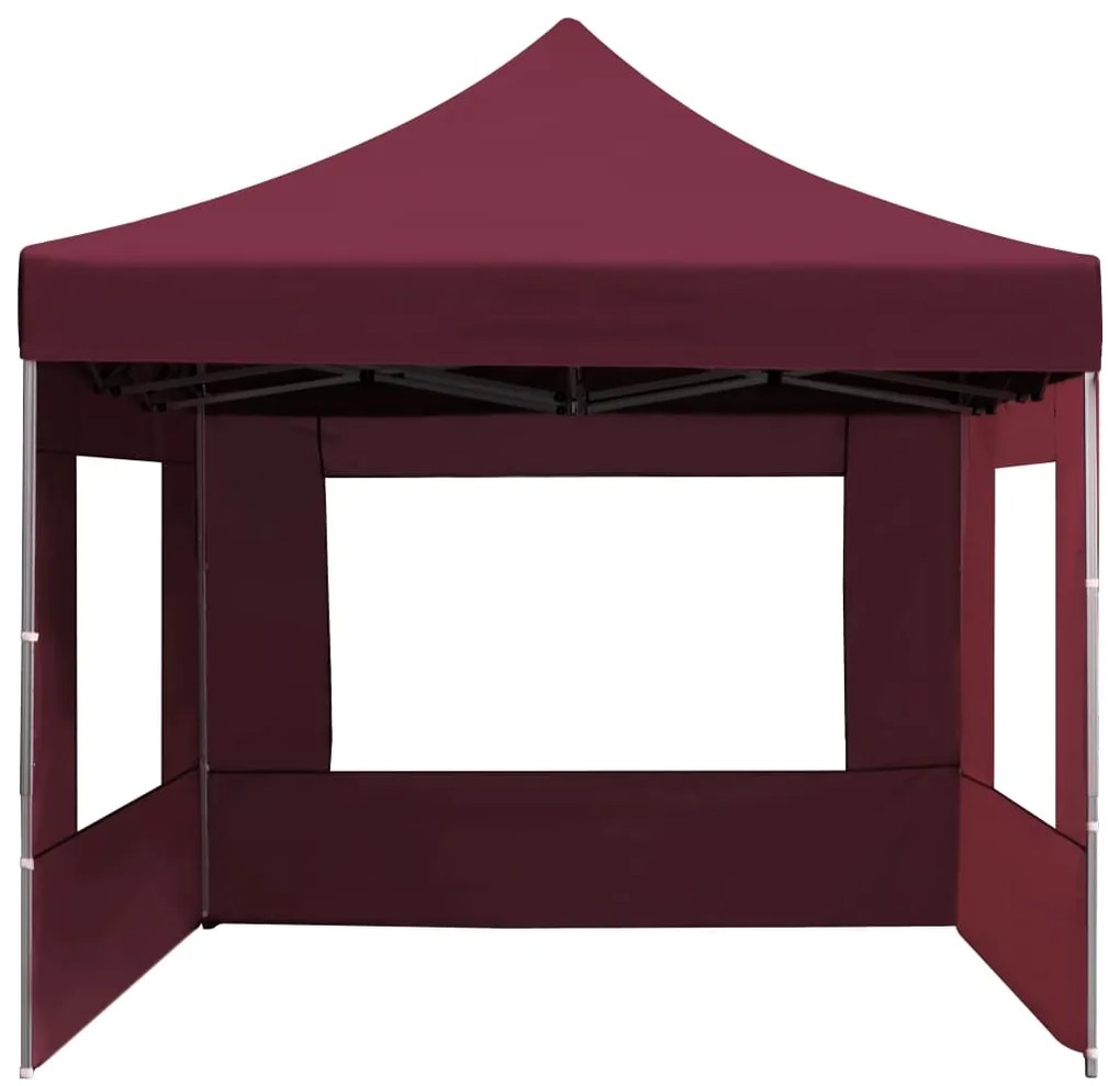 Tenda dobrável prof. c/ paredes alumínio 4,5x3m vermelho tinto