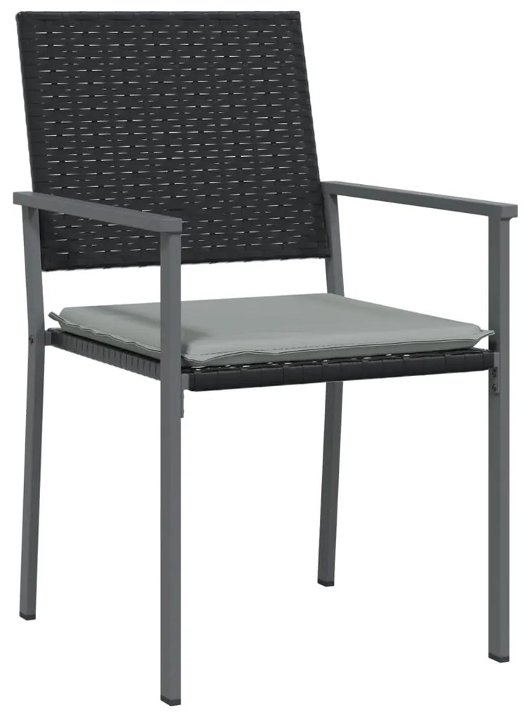 9 pcs conjunto de jantar p/ jardim com almofadões vime PE e aço