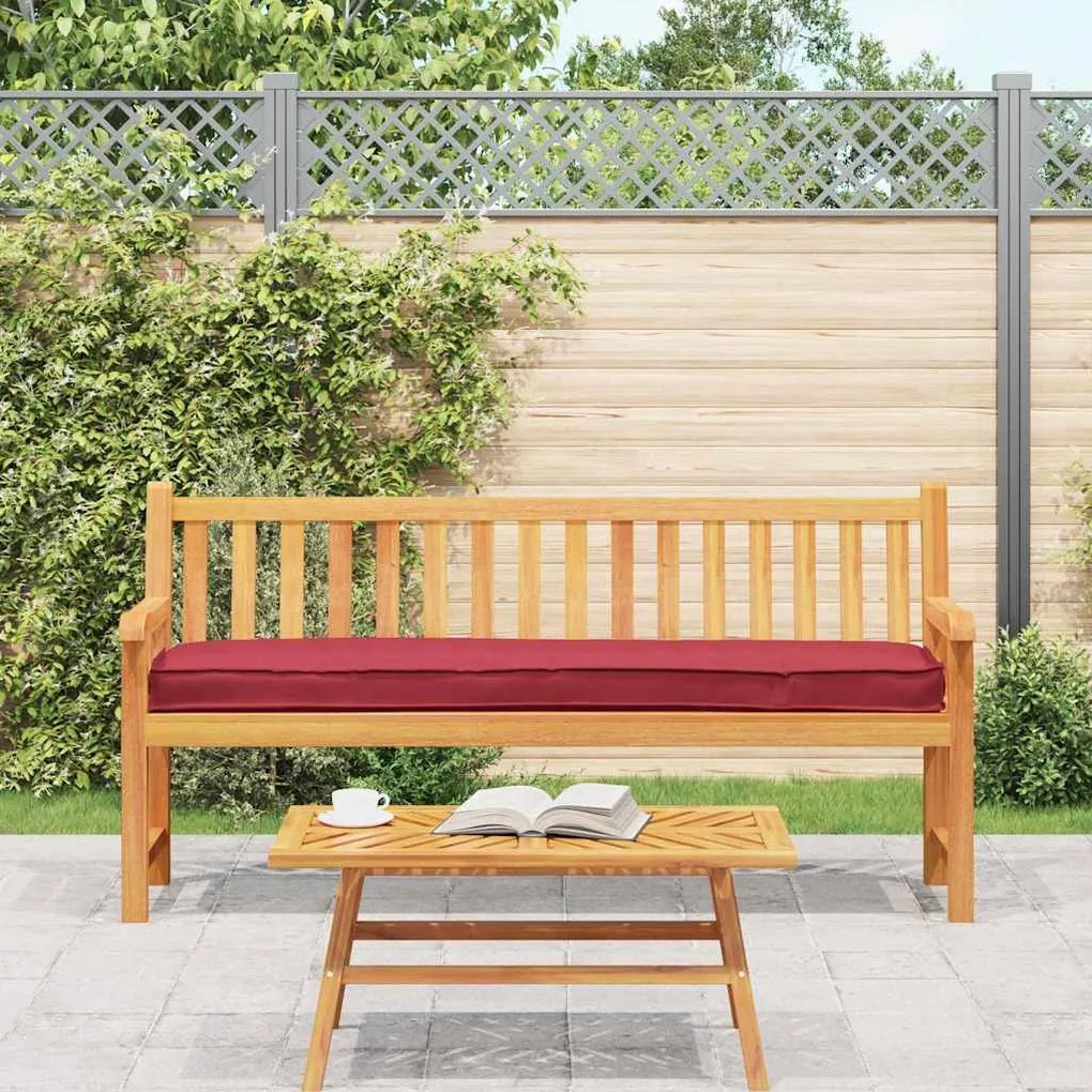 Almofada para Banco Vermelha Vinho 200x40x8 cm em Tecido Oxford