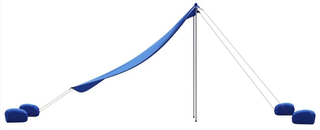 Toldo de praia com âncoras de areia 214x236 cm azul