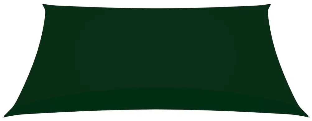 Para-sol estilo vela tecido oxford retangular 2x4m verde-escuro