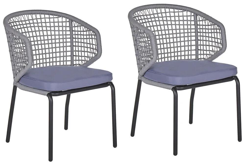 Conjunto de 2 cadeiras de jardim em cinzento PALMI Beliani