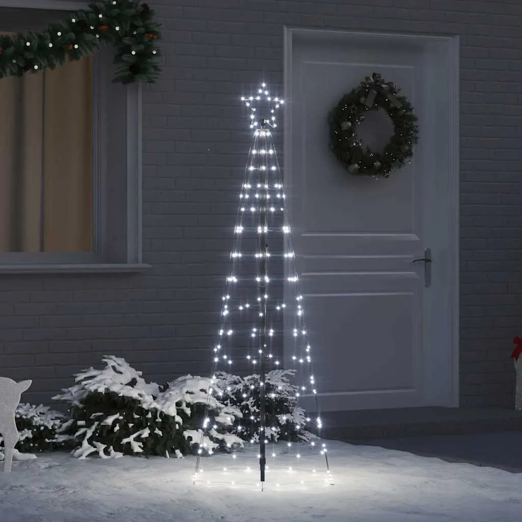 vidaXL Árvore de Natal LED com Estacas para o Solo Branco frio 250 cm
