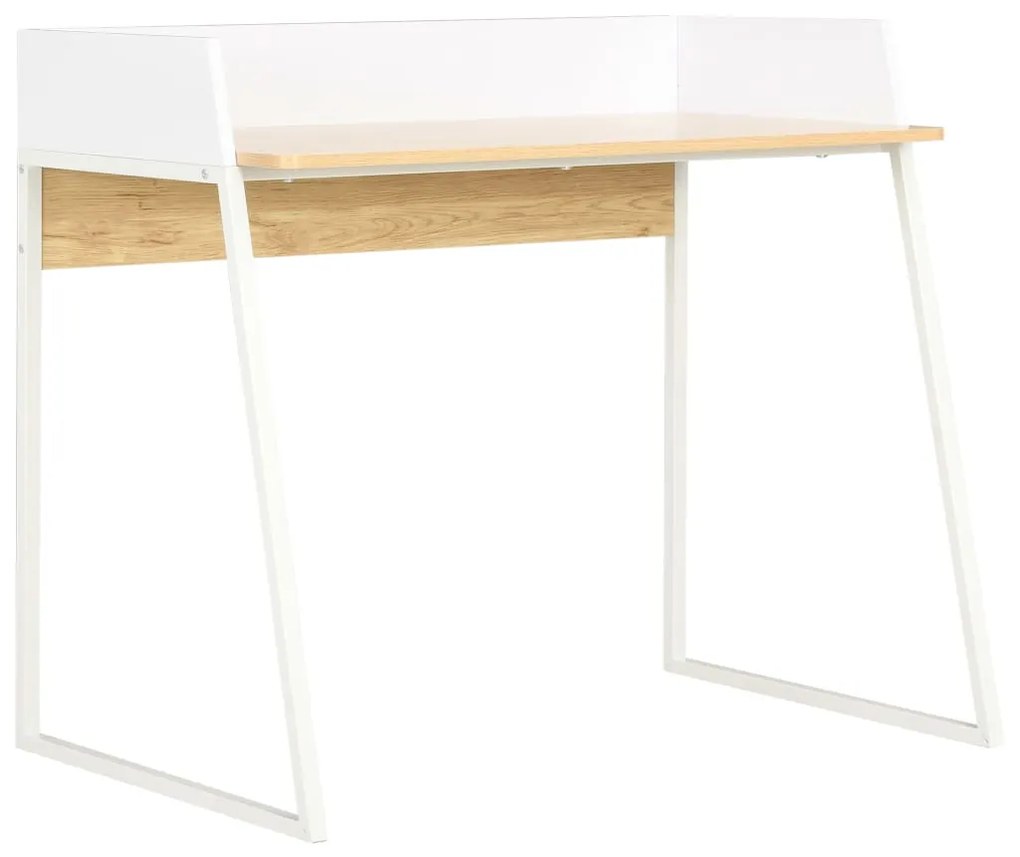 vidaXL Secretária 90x60x88 cm branco e carvalho