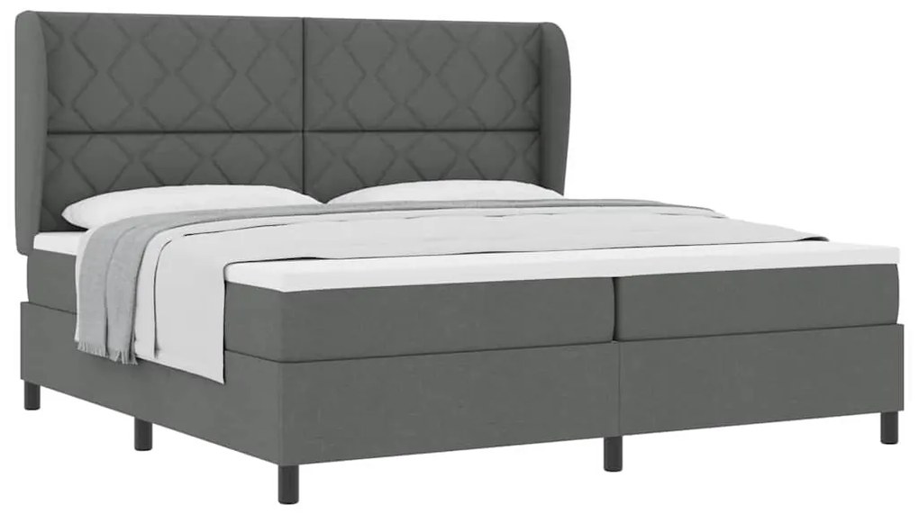 Cama Box com Colchão Cinza Escuro 200x200 cm
