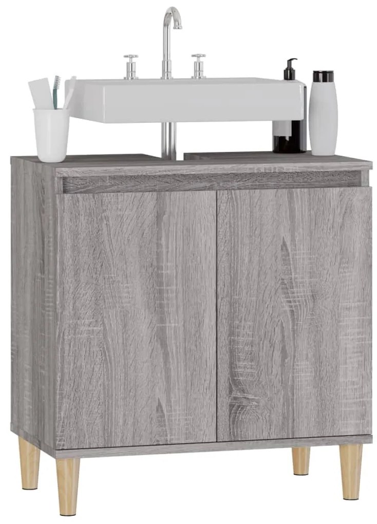 Móvel p/ lavatório 58x33x60 cm derivados madeira cinza sonoma