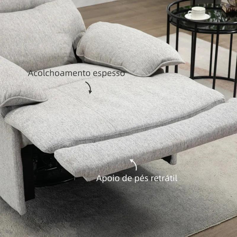 Poltrona Relax Dayla Reclinável em Tecido Premium - Cinzento - Design