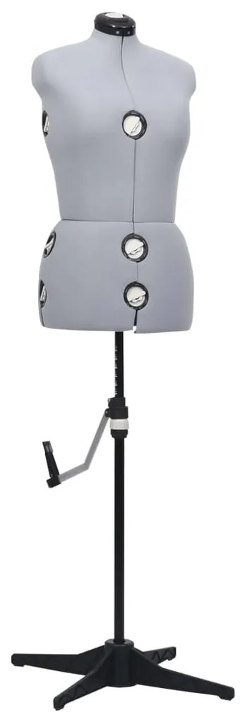 vidaXL Manequim feminino ajustável tamanho M 40-46 cinzento