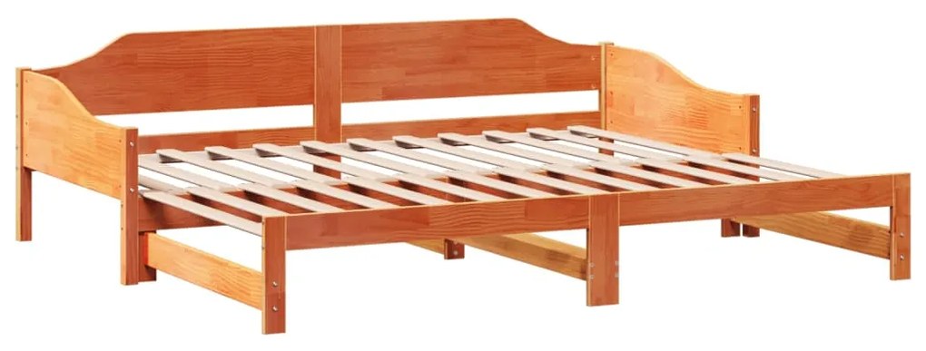 Sofá-cama com gavetão sem colchões 90x190 cm castanho-mel