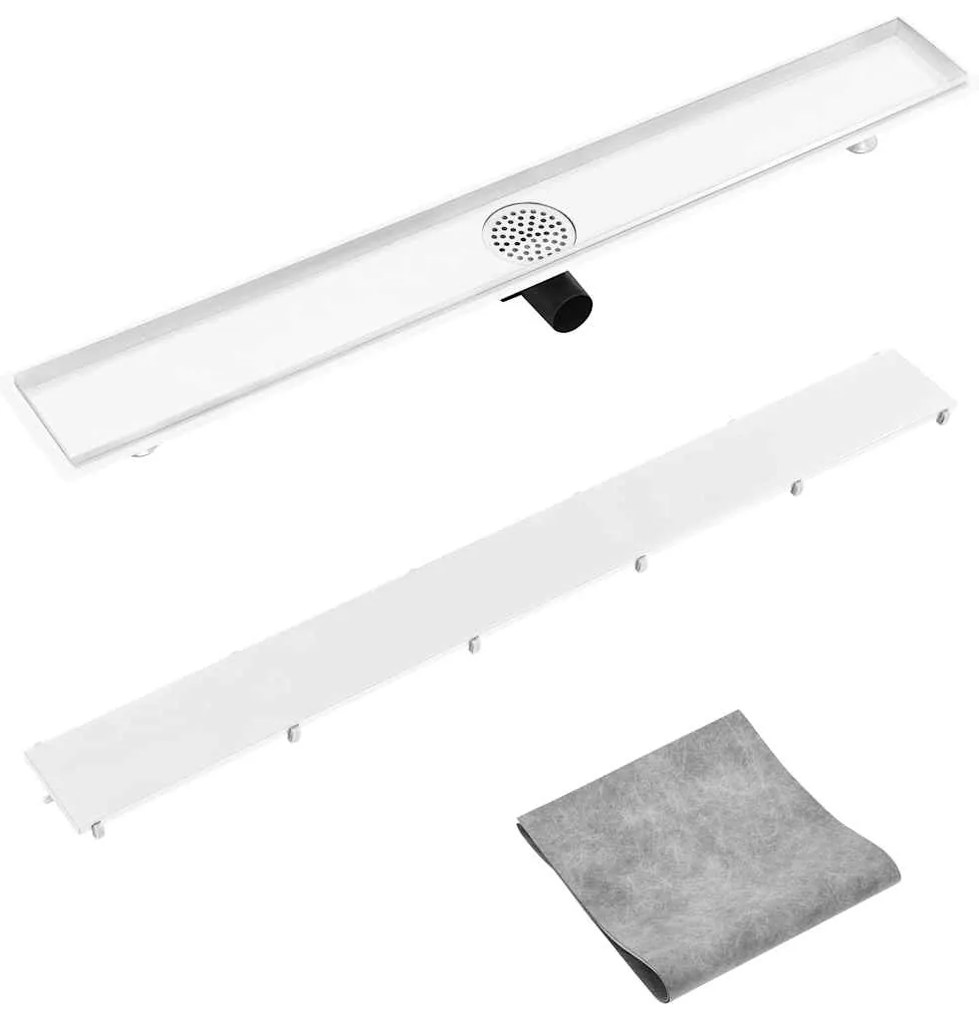 Dreno de chuveiro com tampa 2 em 1 103x14 cm aço inoxidável