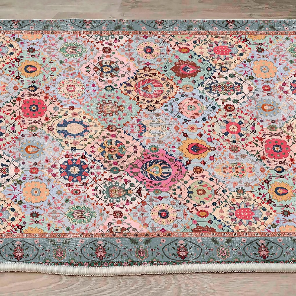 Tapete Woosonıl091 – Creme, Vermelho, Laranja, Azul, Verde – 160x230 c