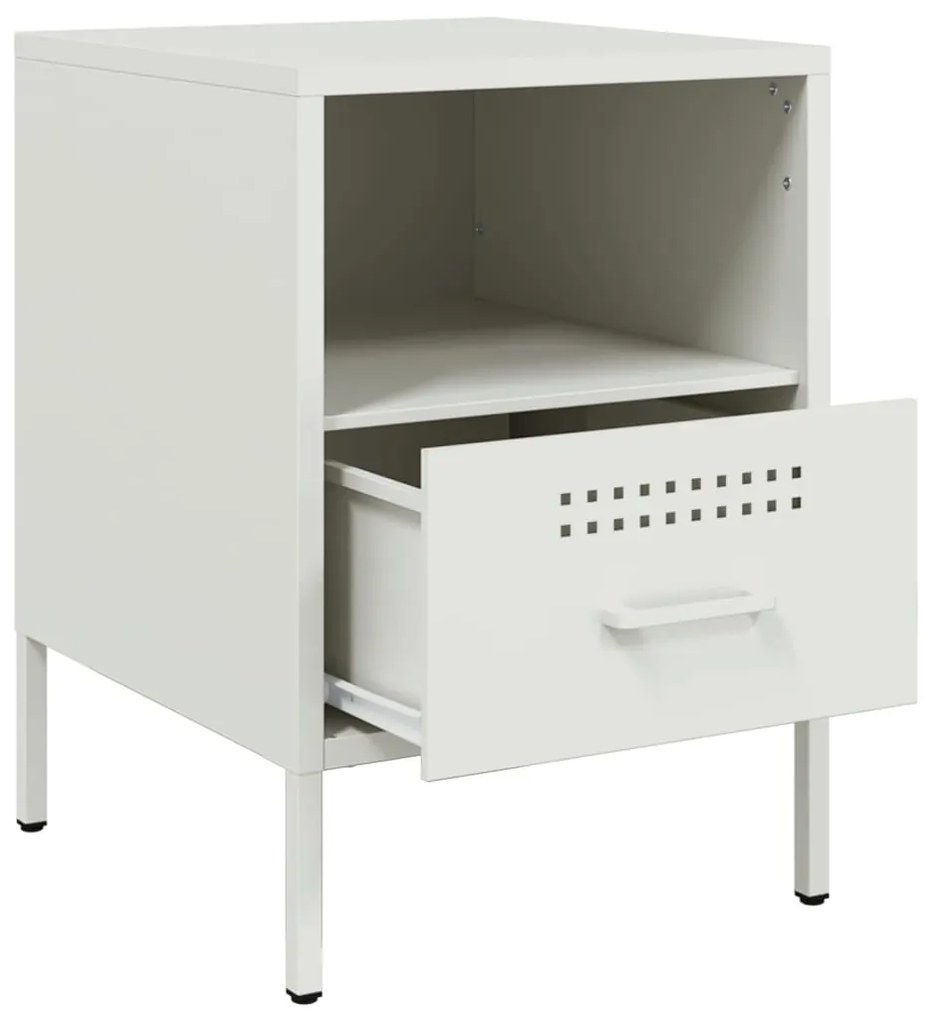 Mesa de cabeceira 36x39x50,5 cm aço branco
