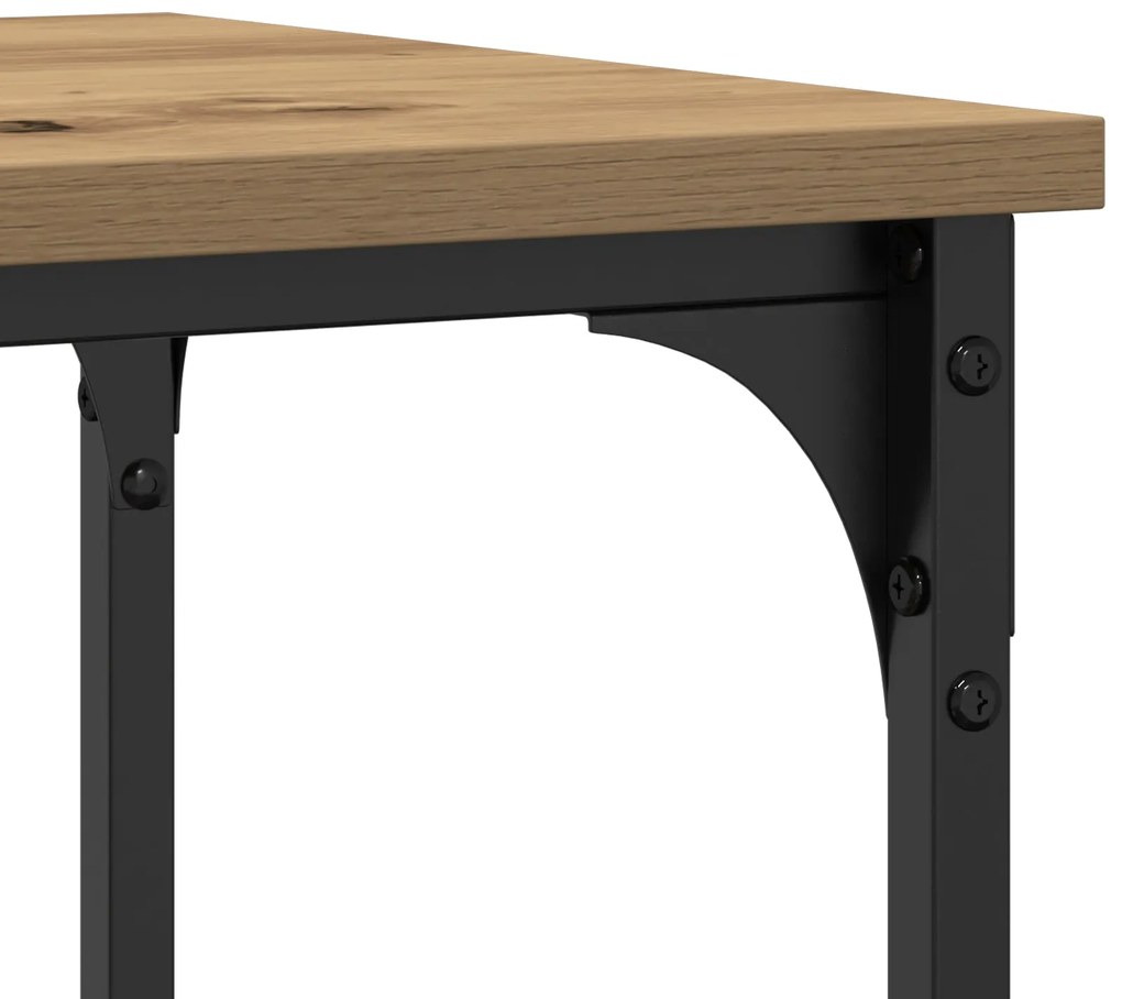 Mesa de Consola vidaXL Carvalho Artesanal 100x35x75 cm Madeira Engenha