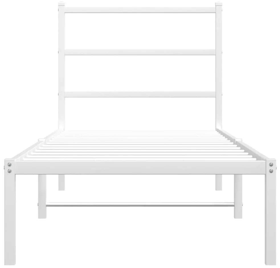 Estrutura de cama com cabeceira 80x200 cm metal branco