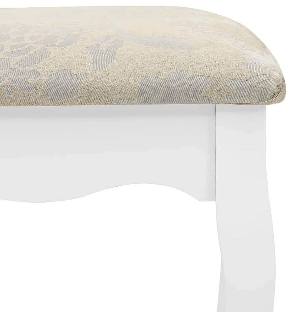 Conj. toucador c/ banco 100x40x146cm madeira paulownia branco