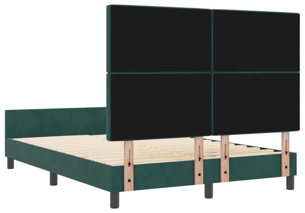 Cama vidaXL Verde Escuro 160x200 cm Veludo